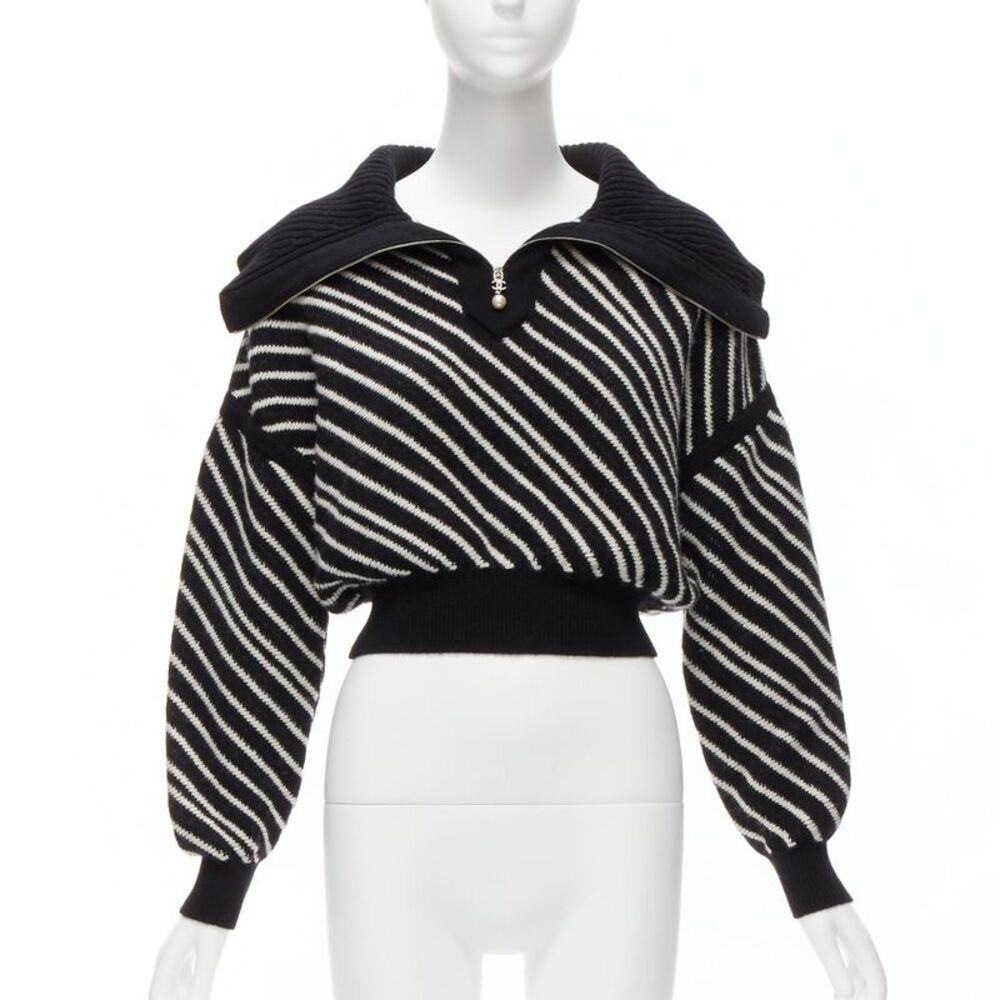 Chanel Cashmere Stripe Cropped Sweater